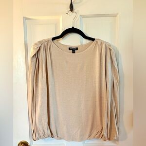 Express Cream Gathered Sleeveless Top